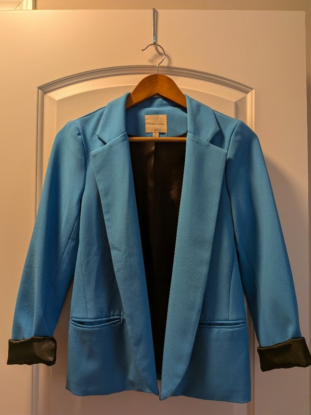 Urban Outfitters SILENCE + NOISE Women's Blue Open Front Blazer Size Small